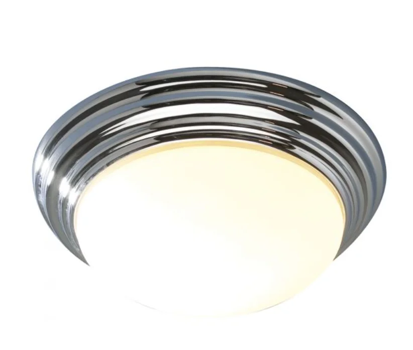 Barclay Small Bathroom Flush Polished Chrome Opal Glass IP44