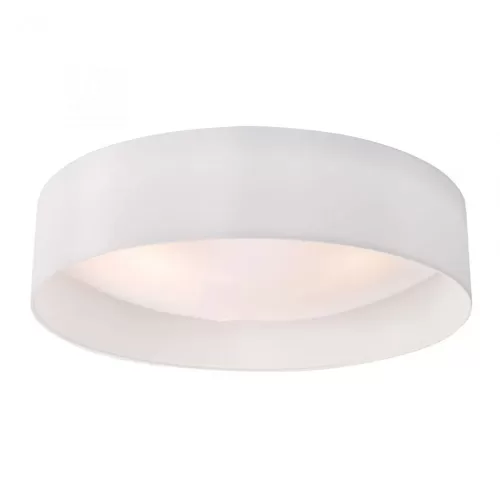 Nysa 3 Light Flush White Faux Silk 60cm