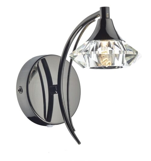 Luther Wall Light Black Chrome Crystal