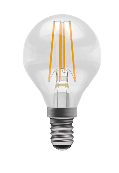LED 3.3W Dimmable Clear Filament Round - SES - 2700K