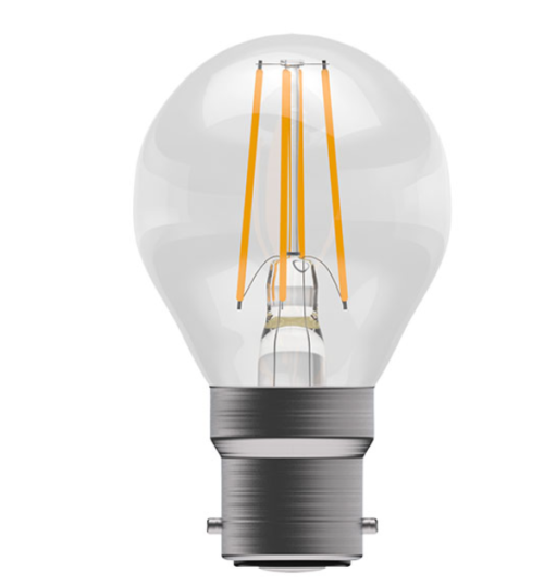 LED 3.3W Dimmable Clear Filament Round - BC - 2700K